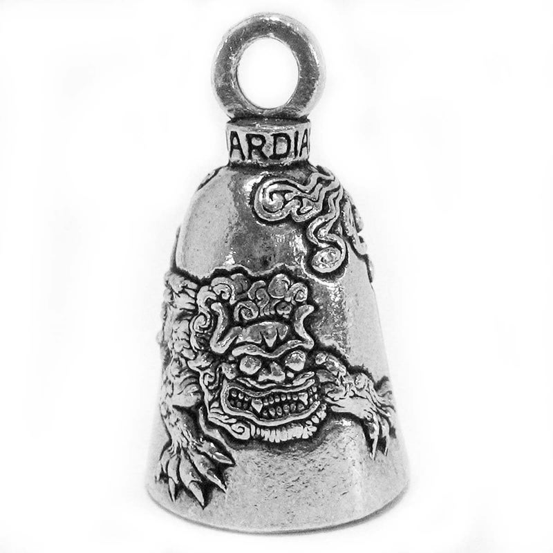 Guardian Bell Foo Dog Good Luck Bell w/Keyring & Black Velvet Gift Bag | Motorcycle Bell | Lead-Free Pewter | Good Luck Gift to Friends & Family | Bike Bell | Made in USA - Image 1